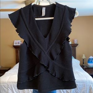 American rag ruffle tank top size S black